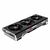 Tarjeta de video XFX Speedster AMD Radeon RX-6750 XT con 12GB de memoria DDR6, vista lateral mostrando sus tres ventiladores.