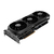 Tarjeta de video Zotac NVIDIA GeForce RTX 4080 Super Trinity Black Edition de 16 GB GDDR6X, vista lateral con tres ventiladores y conectores en la parte posterior.