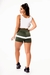 Short Verde Militar com Branco Cintura Alta e Cropped Regata Branco com Detalhes em Vivo Academia Conjunto Fitness Feminino | REF: CSV8 na internet