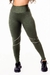 Calça Legging Fitness Academia Cintura Alta Verde Militar e Detalhe em Vivo Branco | REF: SV18