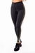 Calça Legging Fitness Academia Cintura Alta Preta com Verde Militar e Vivo Branco | REF: SV48