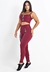 Calça Legging Cintura Alta + Cropped Marsala com Elásticos Conjunto Fitness | REF: CCA1 - loja online