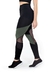 Calça Legging Cintura Alta Assimétrica e Tela Preto com Verde Militar com Detalhe em Tulê | REF: LX122 - comprar online