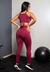 Conjunto Fitness Calça Legging Cintura Alta + Cropped Alcinha Marsala com Elásticos | REF: CCA5 na internet