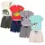 Imagem do Roupa infantil para meninos, incluindo:8 peças 4 camisetas e 4 bermudas