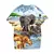 Blusa infantil unissex decorada com dinossauros fofos, mostrando uma estampa colorida e divertida.