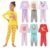 Conjunto infantil para meninas com 10 peças, incluindo pijamas coloridos e estampados.