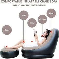 Sofá inflable Portátil con Reposapiés - tienda online