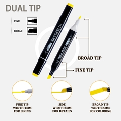 Imagen de Set Marcadores Doble Punta X 48, 80 y 120 Unidades con Funda Negra