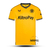 camisa-wolverhampton-wolves-titular-casa-número-i-1-um-2023-24-23-24-castore-home-kit-âmbar-amarela-amarelo-gola-v-preta-linhas-verticais-relevo-premier-league-importti-mantos-1