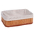 Cesta Decorativa de Bambu Tamanho G com Forro de Tecido - 33x23x12cm - comprar online