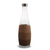 Botella De Vidrio Con Hilos Beige Y Marron Tapa Metal 1 Lit