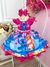 Vestido Infantil Lilo e Stitch C/ Amigos Rosa Cinto Pérolas (0664PK)