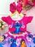 Vestido Infantil Lilo e Stitch C/ Amigos Rosa Cinto Pérolas (0664PK) - comprar online