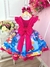 Vestido Infantil Lilo e Stitch C/ Amigos Rosa Cinto Pérolas (0664PK) - comprar online