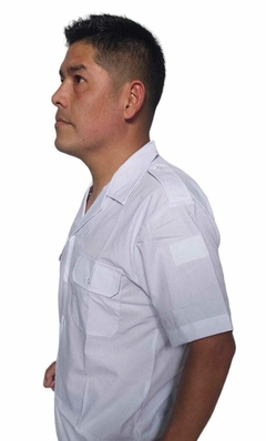 CAMISA BLANCA CON CHARRATERAS MANGA CORTA MASCULINO PSA - comprar online