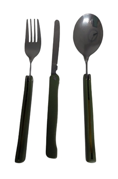 SET CUBIERTO CAMPING PLEGABLE CON FUNDA MILITAR (3350c)