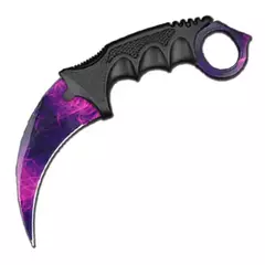 CUCHILLO KERAMBIT COLOR COMBINADO CON FILO FUNDA NEGRA PLÁSTICO RÍGIDO (A22-6)