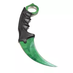 CUCHILLO KERAMBIT COLOR VERDE CON FILO FUNDA NEGRO PLÁSTICO RÍGIDO (A22-1) en internet