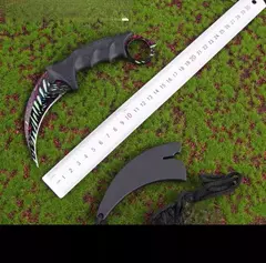 CUCHILLO KERAMBIT MULTICOLOR DOBLE LADO FUNDA NEGRA PLÁSTICO RÍGIDO (A22-3) - Proveeduria Guemes