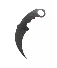 CUCHILLO KERAMBIT NEGRO CON FILO,FUNDA NEGRA PLÁSTICO RÍGIDO (A22-H-2)