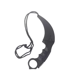 CUCHILLO KERAMBIT NEGRO CON FILO,FUNDA NEGRA PLÁSTICO RÍGIDO (A22-H-2) - comprar online