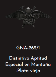 GNA 262/1 - DISTINTIVO APTITUD ESPECIAL EN MONTAÑA - PLATA VIEJA