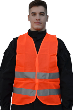 CHALECO POLICIA NARANJA FLUOR VIAL