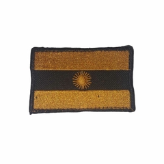 EMBLEMA BANDERA ARGENTINA BORDADO COYOTE/NARANJA