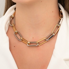 CHOKER ELOS GROSSOS COM FIO QUADRADO DUAS CORES (019453) - comprar online