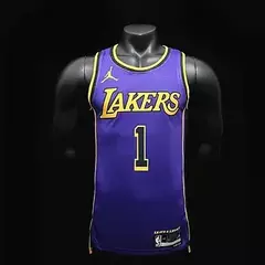 CAMISA LAKERS RUSSELL#1 LILAS AMARELA 2022/2023