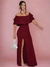 Vestido Festa Madrinha Formatura Convidada Estilo Sereia Babados Oliva Terracota Rosé Serenity Marsala fucsia - comprar online