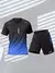 Nox-Conjunto de camiseta deportiva y pantalones cortos sueltos para hombre, ropa