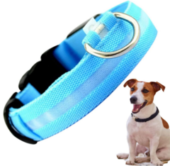 Collar LED Celeste para Perros y Gatos: ¡Visibilidad Nocturna!