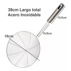 Colador filtro para freídor y cazuela- espumadera de acero inoxidable 18 cm - comprar online