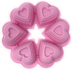 Molde Silicona para Reposteria y Artesania 6 Corazones ideal para muffins en internet