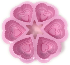 Molde Silicona para Reposteria y Artesania 6 Corazones ideal para muffins