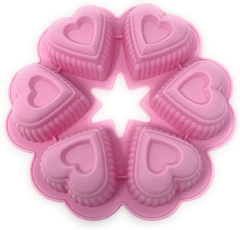 Molde Silicona para Reposteria y Artesania 6 Corazones ideal para muffins - comprar online