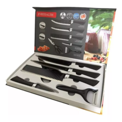 Set x6 de cuchillos de cocina de alta calidad de acero inoxidable con cerámica - comprar online