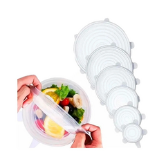 kit x6 de tapa de silicona multiuso tapas ajustable para, Fruta, Verdura, Olla