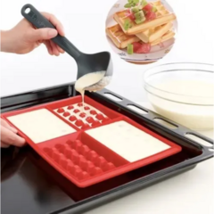 Molde Waffle Silicona Rectangular para reposteria