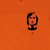 T-shirt laranja com estampa do rosto do jogador de futebol Johan Cruyff e o número 14.