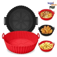 Kit 5 Forma De Silicone Para Air Fryer Forno Microondas Fritadeira Assadeira Reutilizável Antiaderente Flexível