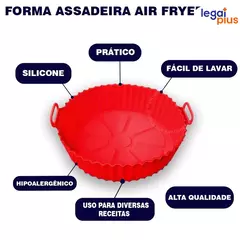 Kit 5 Forma De Silicone Para Air Fryer Forno Microondas Fritadeira Assadeira Reutilizável Antiaderente Flexível - Meus Importados Favoritos