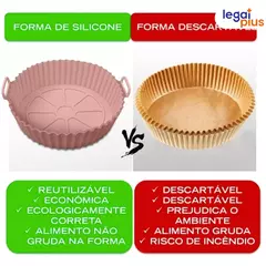 Kit 5 Forma De Silicone Para Air Fryer Forno Microondas Fritadeira Assadeira Reutilizável Antiaderente Flexível - loja online