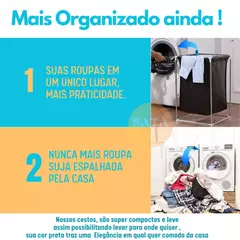 Cesto de Roupa Suja Inox Organizador Multiuso com Suporte organizador de Brinquedos - Meus Importados Favoritos