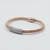 Bracelete Prata 925 Ródio Rose 19cm Cravejado fecho Imã