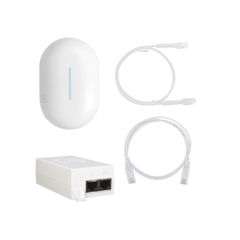 KIT Punto de Acceso Wi-Fi 6 AP6-Pro / 1 Inyector POE 802.3at / 1 Patchcord de 1 Metro + 1 Patchcord de 3 Metros Ideal para Instalación de Hotspot / compatible con la plataforma PURPLE