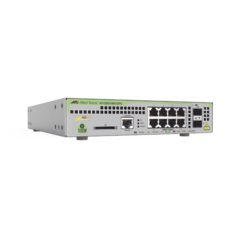 Switch PoE+ Administrable CentreCOM GS970M, Capa 3 de 8 Puertos 10/100/1000 Mbps + 2 SFP Gigabit, 124 W