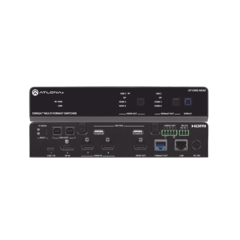 OMEGA Switch Matriz 4x2 de AV Multiformato con Entradas HDMI, USB-C y Display Port / Salidas HDMI y HDBaseT / para Videoconferencia y Presentaciones